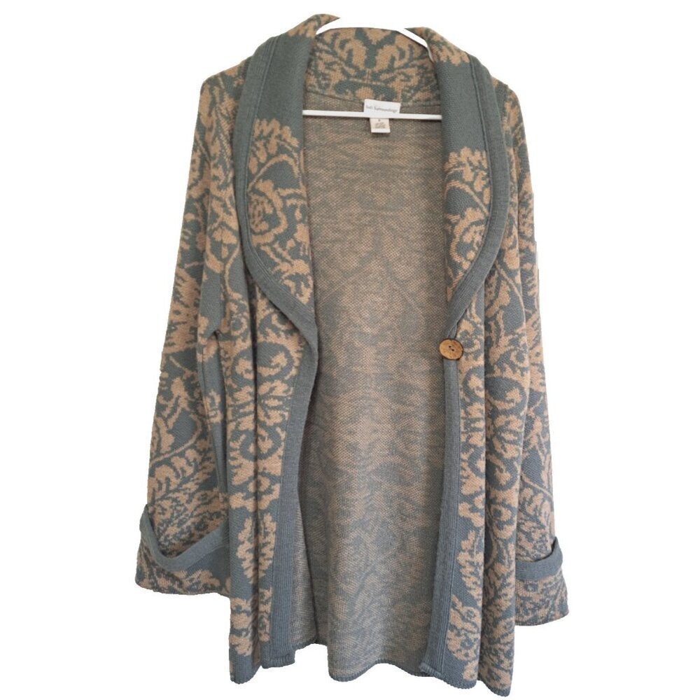 Soft Surroundings S 1-Button Oversized Shawl Coll… - image 2